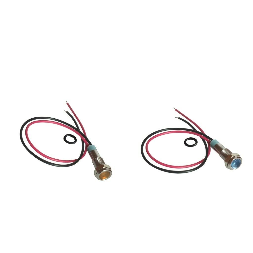 2 Pieces ï¼ˆYellow And Blueï¼‰ 220V Signal Power Supply LED Indicator Metal Lamp