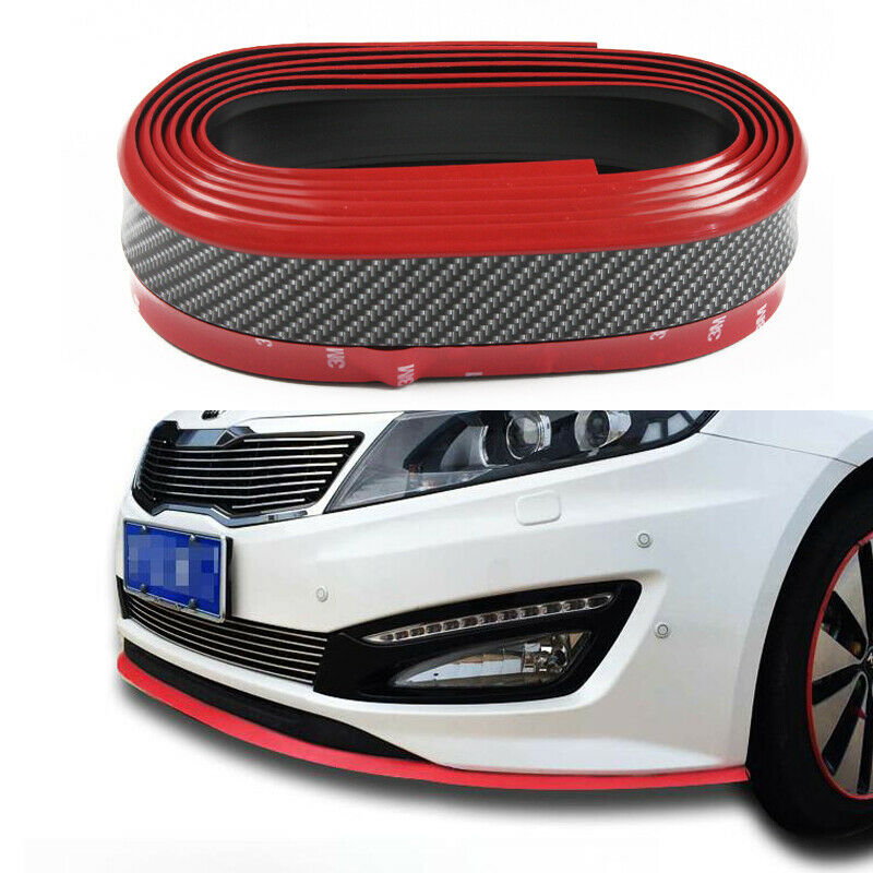 1PC 2.5M Car SUV Front Bumper Lip Splitter Body Spoiler Chin Skirt Protector Red