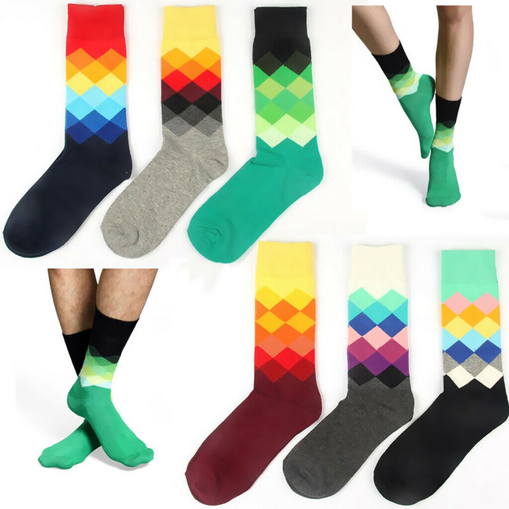 British Style 1 pair Multi-Color Men Socks with Full Cotton
