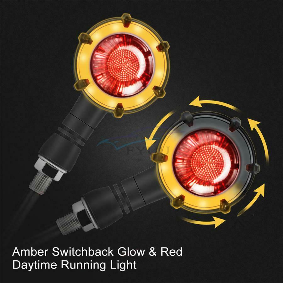 4PCS 3 in 1 Motorcycle ATV DRL LED mMobile Turn Signal Tail Light Waterproof