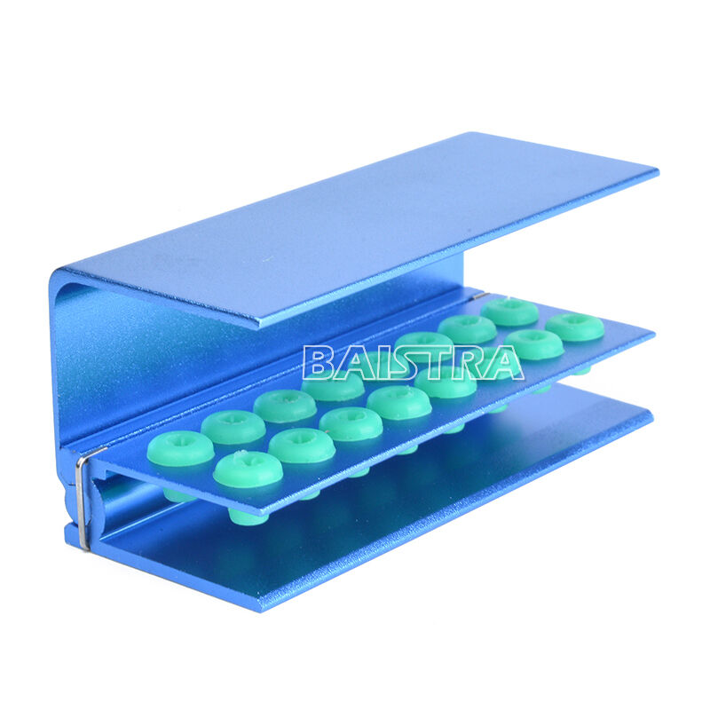 Dental Burs Holder Block 16 Holes & Silicon Cover FG RA Autoclavable Blue