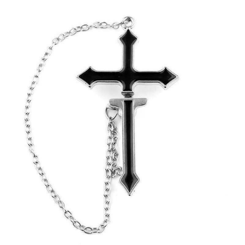 1Pc Punk Hip Hop Jewelry Spike Cross Ear Cuff Wrap Long Chain Piercing Earring