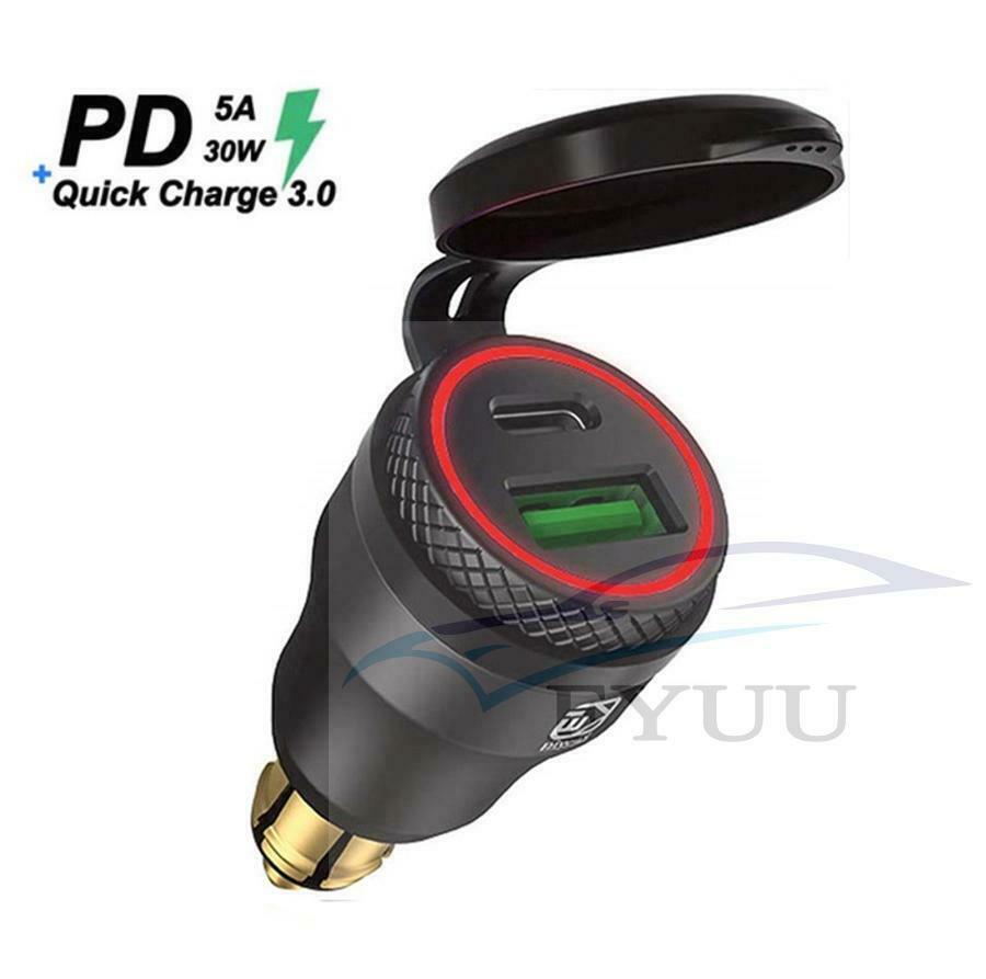 QC3.0 USB Type C PD Fast Charger Power Adapter Hella DIN Plug Socket For BMW