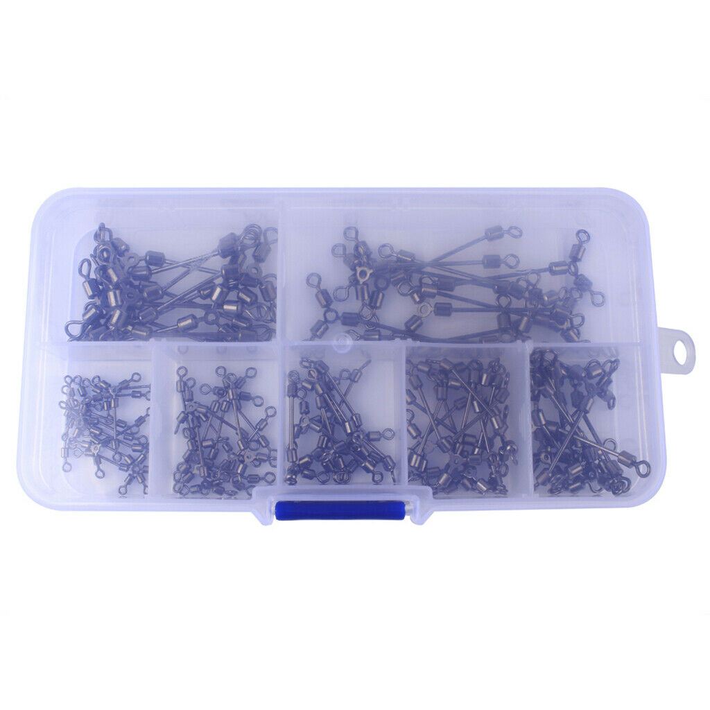 70pcs/lot Fishing O-shape 3 Way Rolling Swivels Fishing Connector 4# - 12#