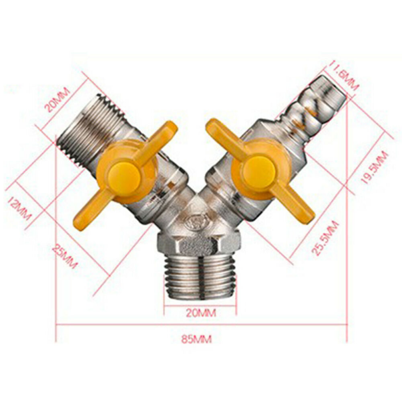 10 Type Mini Fuel Valve Threaded Gas Hose with Handle