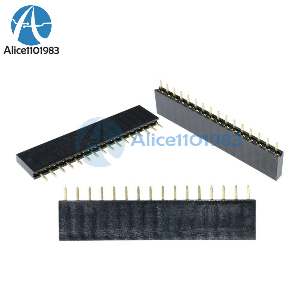 10PCS 16 Pin Single Row Female Straight Header Strip 2.54mm Pitch
