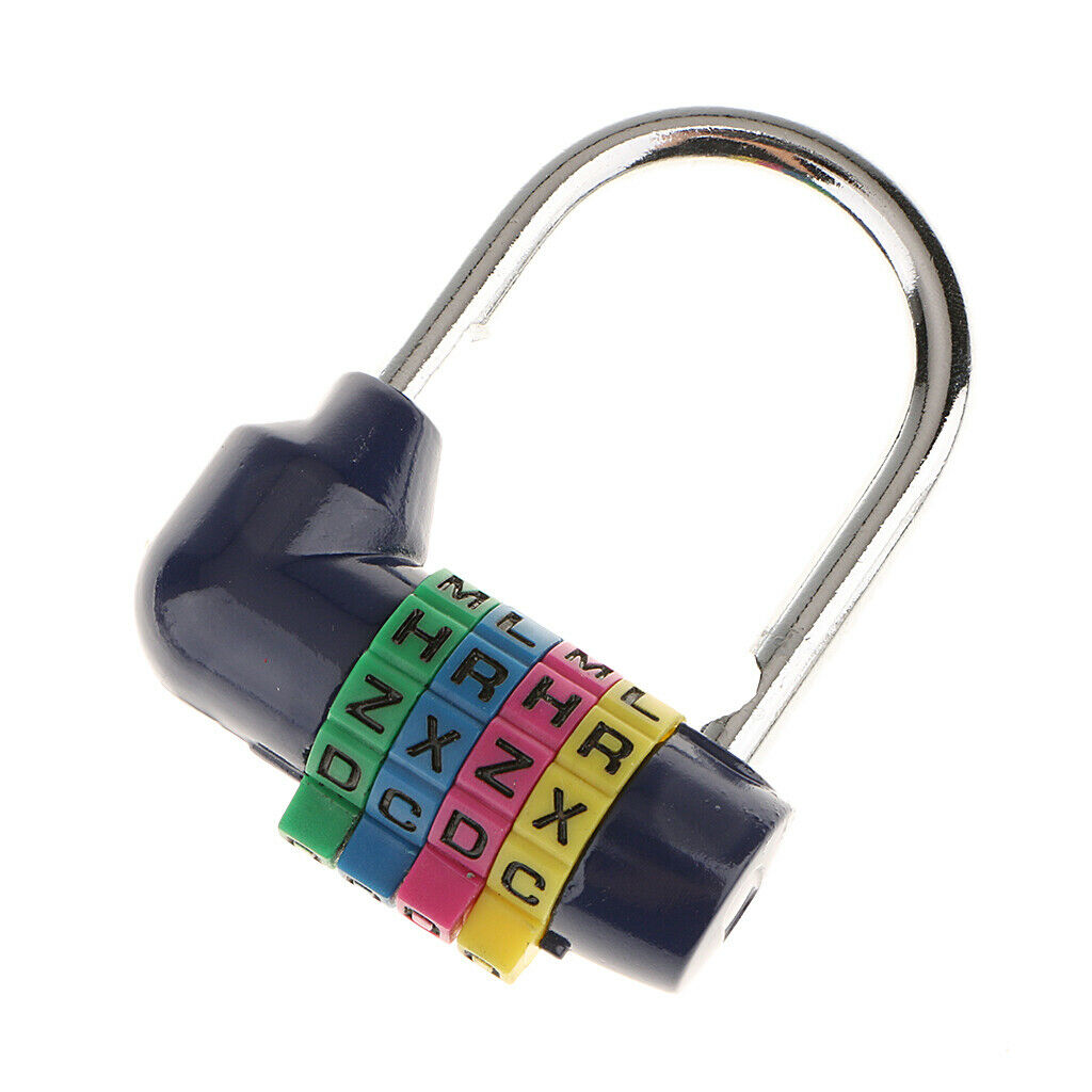 Resettable Word Combo Lock Suitcase Luggage Black&Blue Code Password Padlock