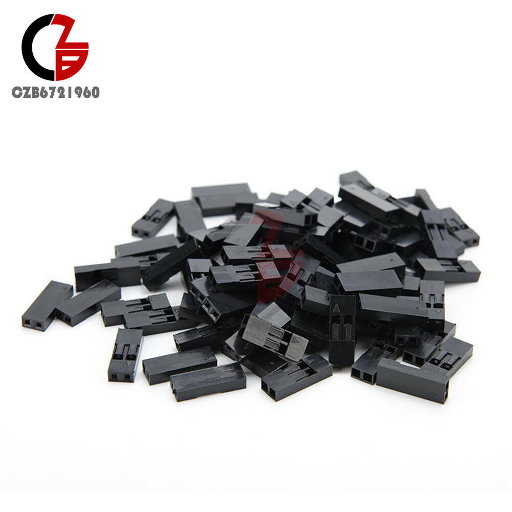 200Pcs 2P 2.54mm Pitch Dupont Jumper Wire Cable Housing Female Pin Connector