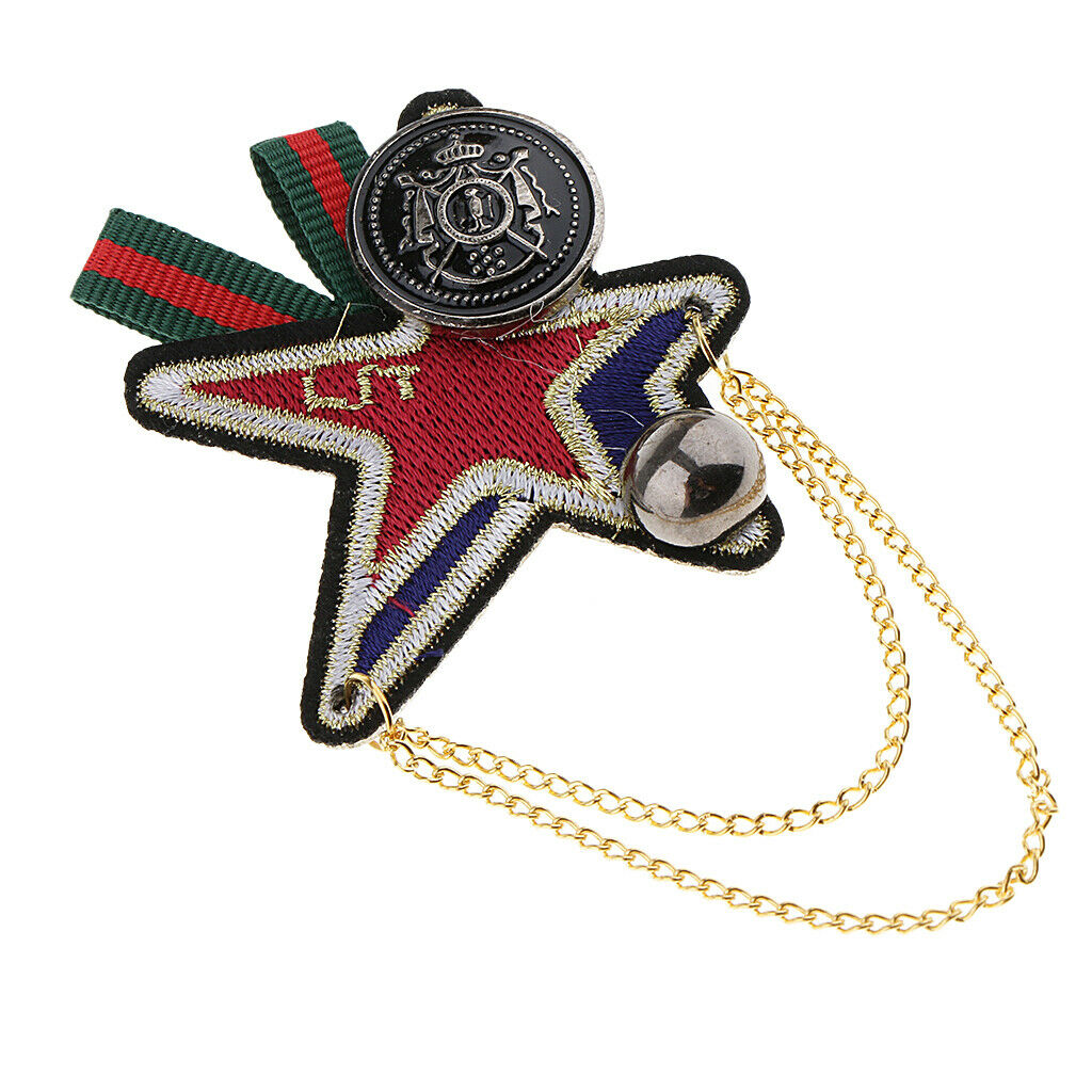 Tassel Chain Star Charms Fabric Nautical Themed Brooch Pins Badge Accessory