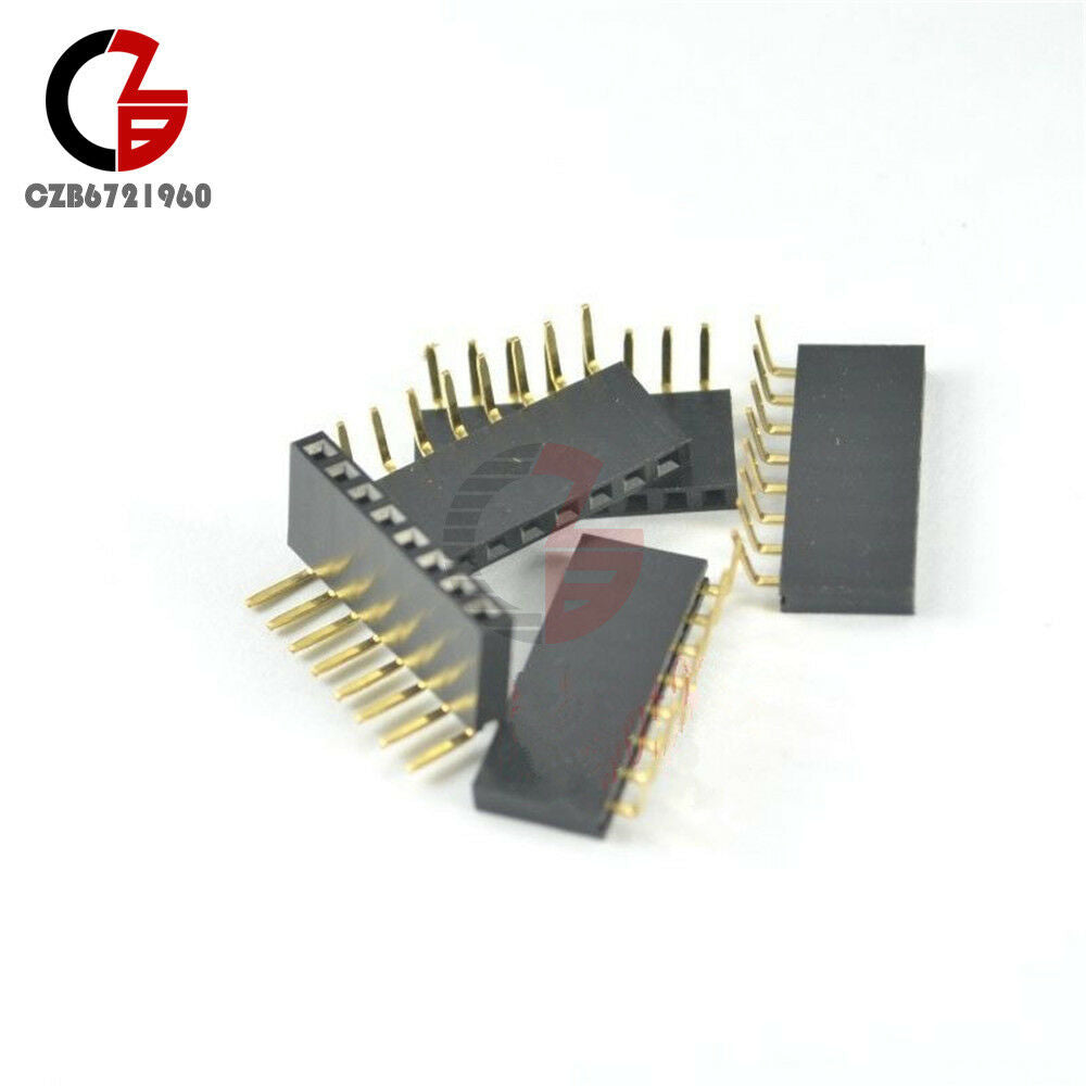 20PCS 1x8Pin Header 2.54mm Pitch Right Angle Female Single Row Socket Connector