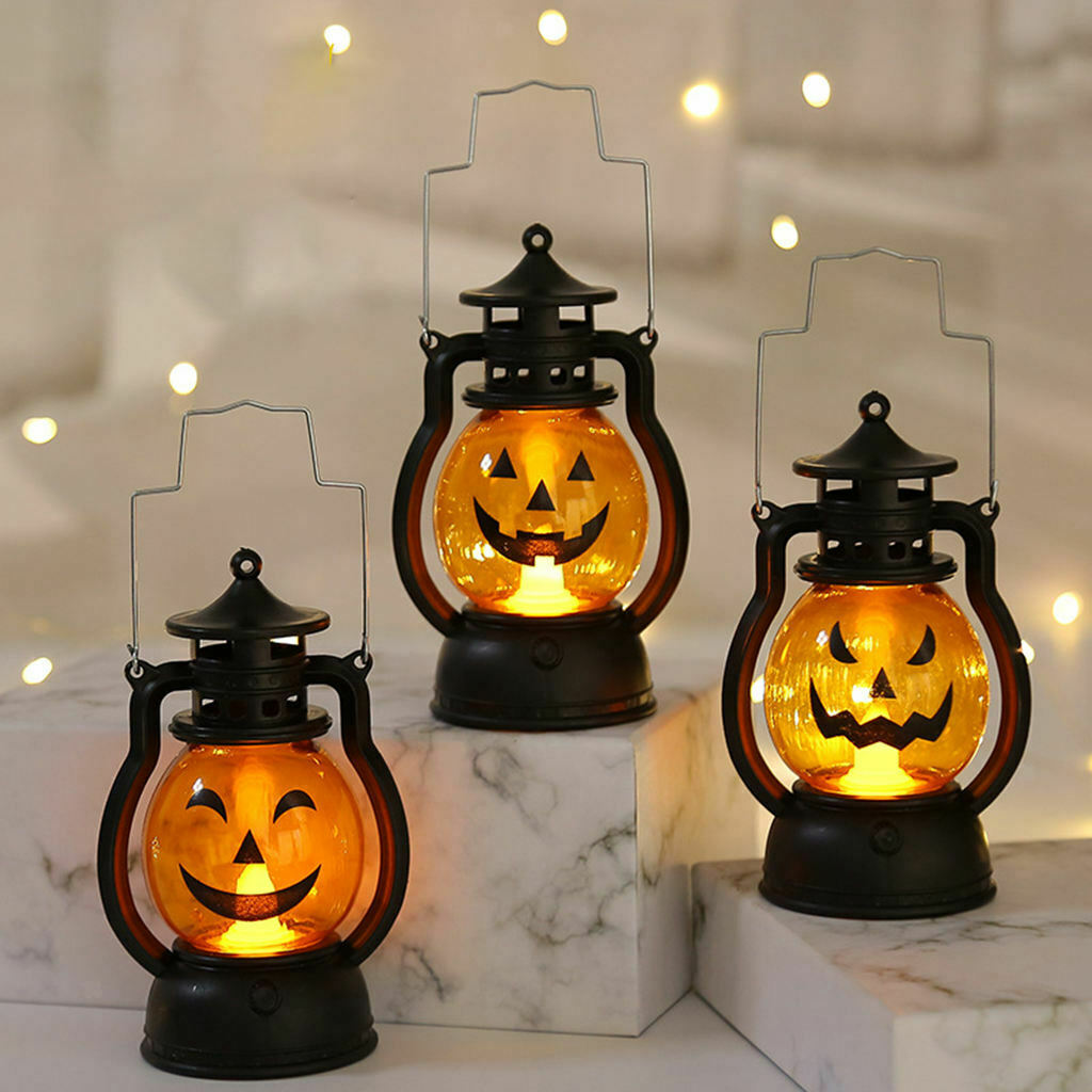 3pcs LED Lantern Lights Battery Operated, Halloween Lamp Pumpkin, Halloween