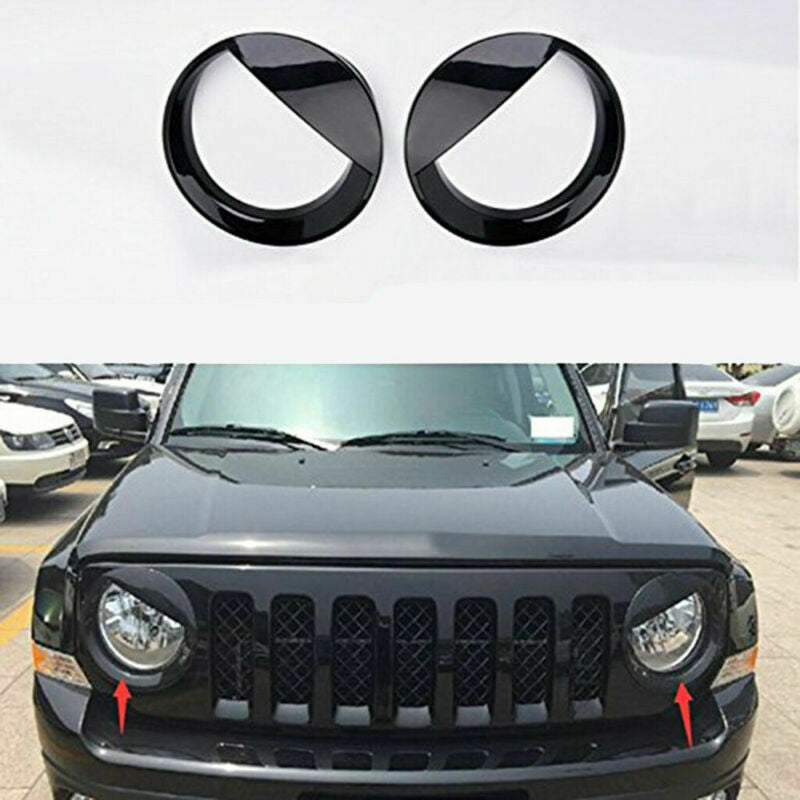 2X Chrome Bezels Front Light Headlight Trim Cover Casing for Jeep Patriot 11-17