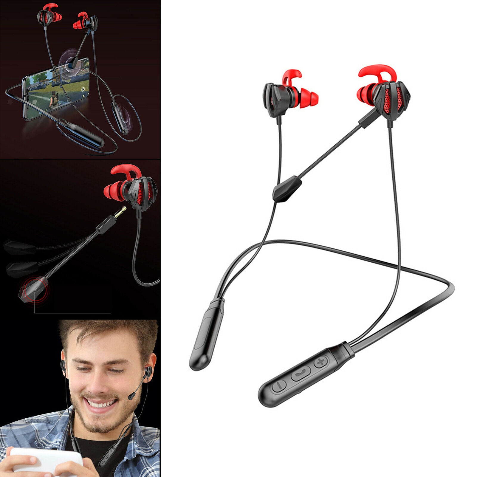 Neck-Mounted Stereo Bluetooth 5.1 Bluetooth Headphone Gaming for Gym Gamers