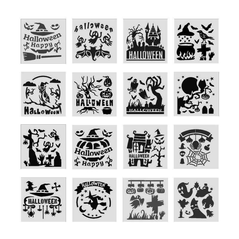 16Pcs Halloween Graffiti Tools for Wood Canvas Metal Furniture Wall Home Decors
