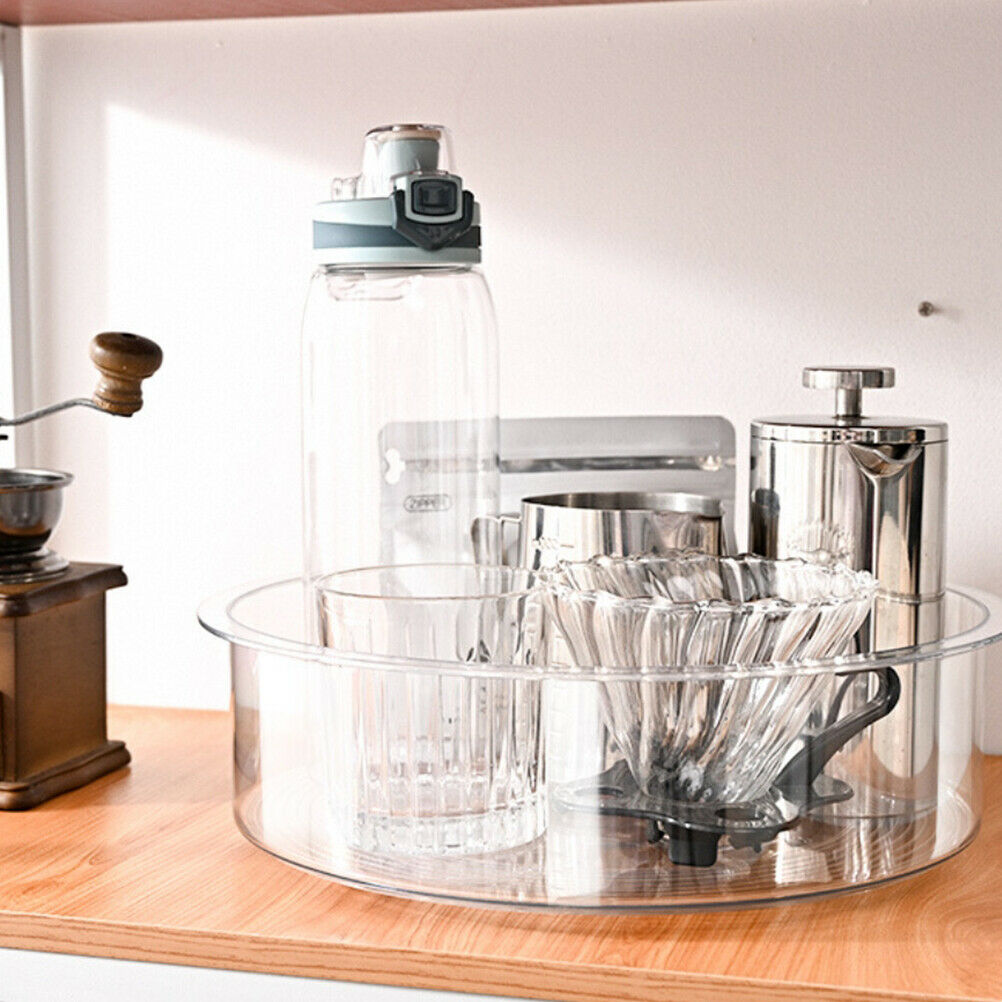Rotating Storage Tray Kitchen Cabinet table Condiment Holder Cosmetic Organizer