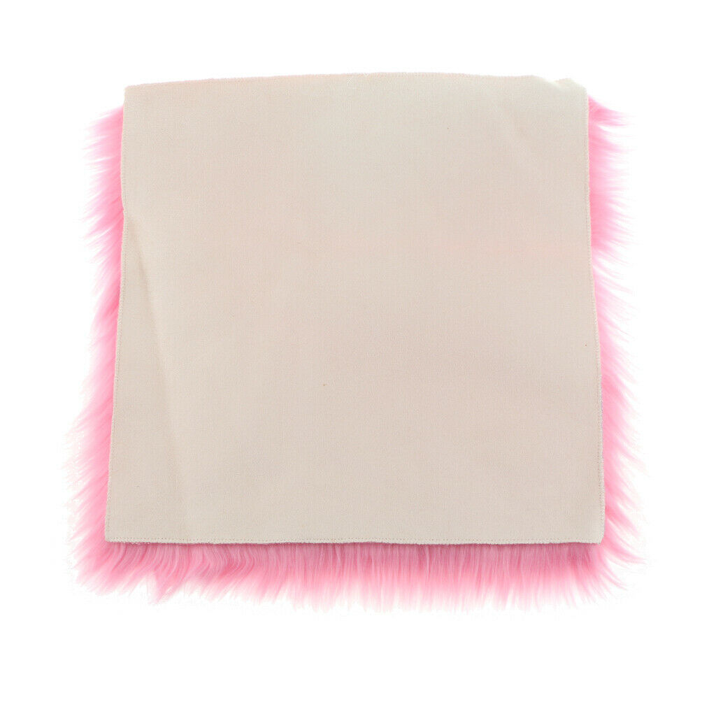45x45cm Fluffy Shag Area Rug Seat Cushion Floor Mat Bedroom Dining Carpet Pink