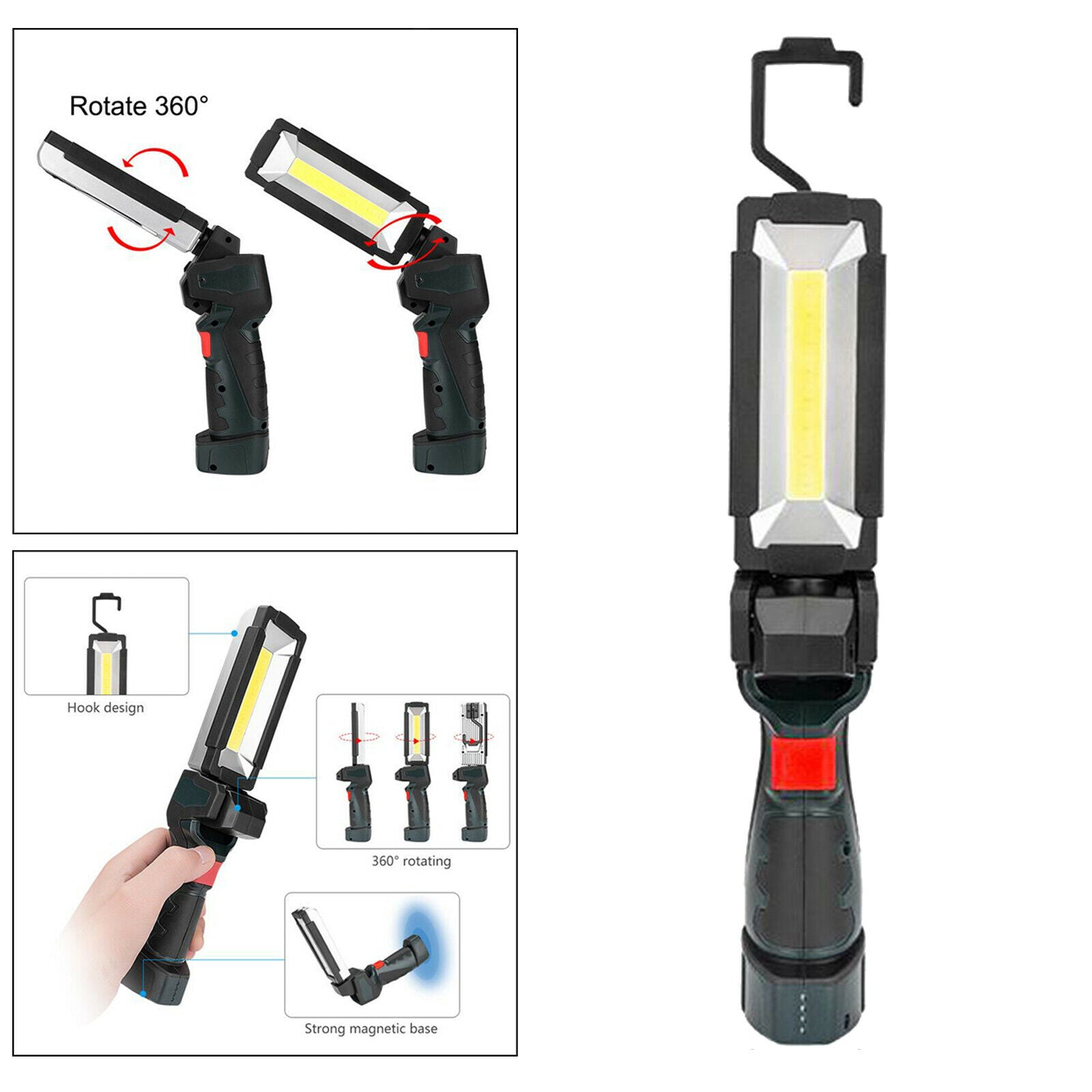 5 Modes COB LED Work Light USB Inspection Lamp Ratating Camping Repairing Lamp