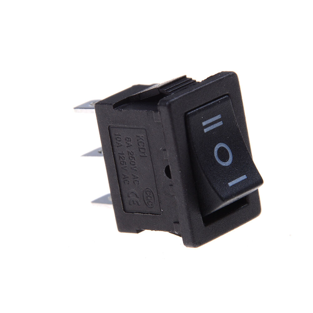5 pcs SPDT On/Off/On Mini Black 3 Pin Rocker Switch AC 6A/250V 10A/125V ..l8