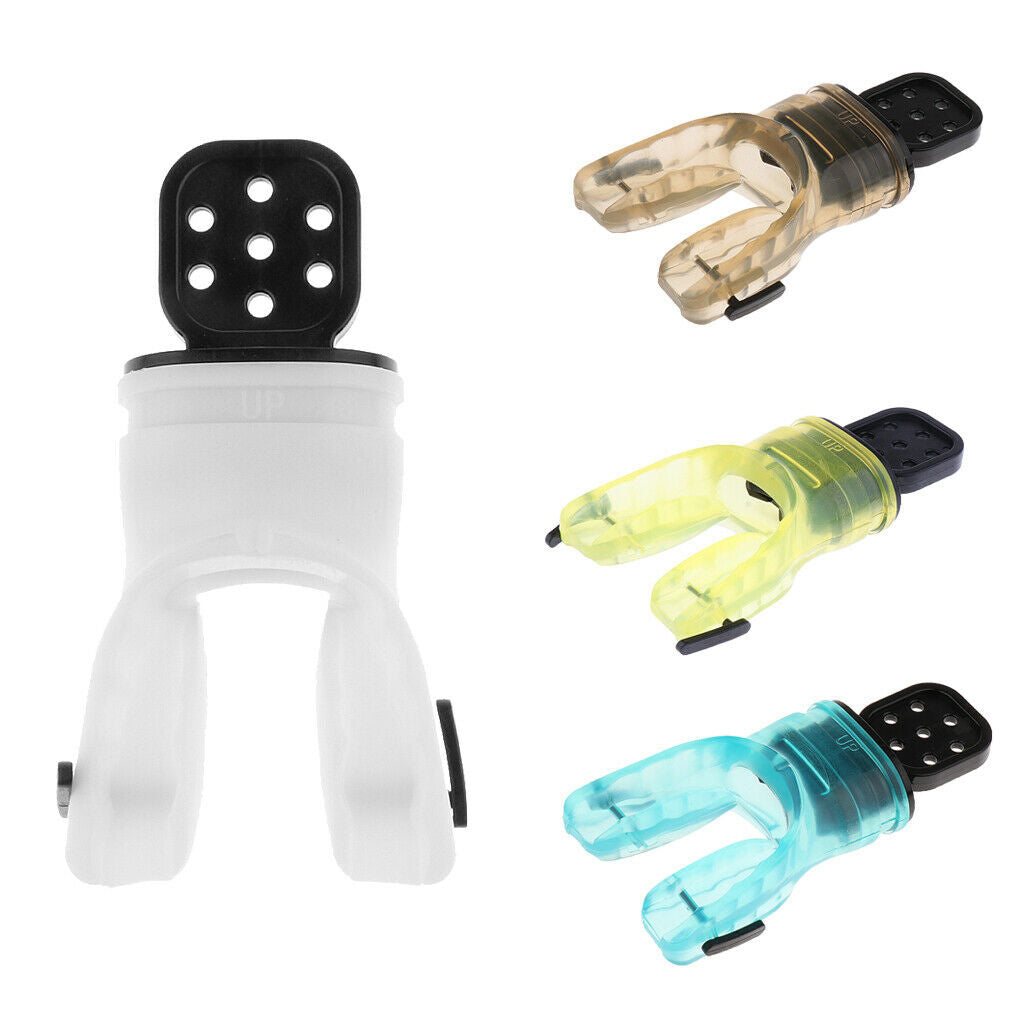 2 Silicone Diving Snorkel Regulator Bite Valve Mouthpiece White / Yellow