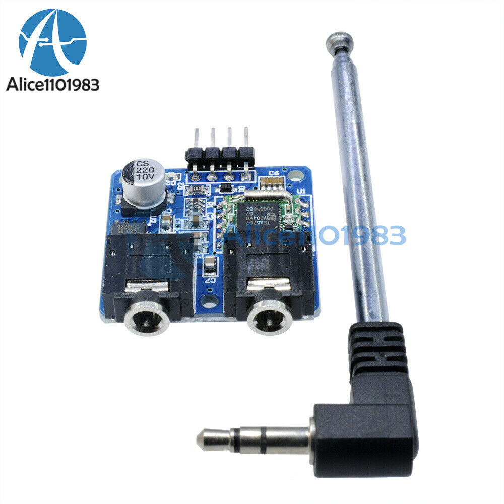 2PCS TEA5767 76-108MHZ FM Stereo Radio Module +Cable Antenna for Arduino