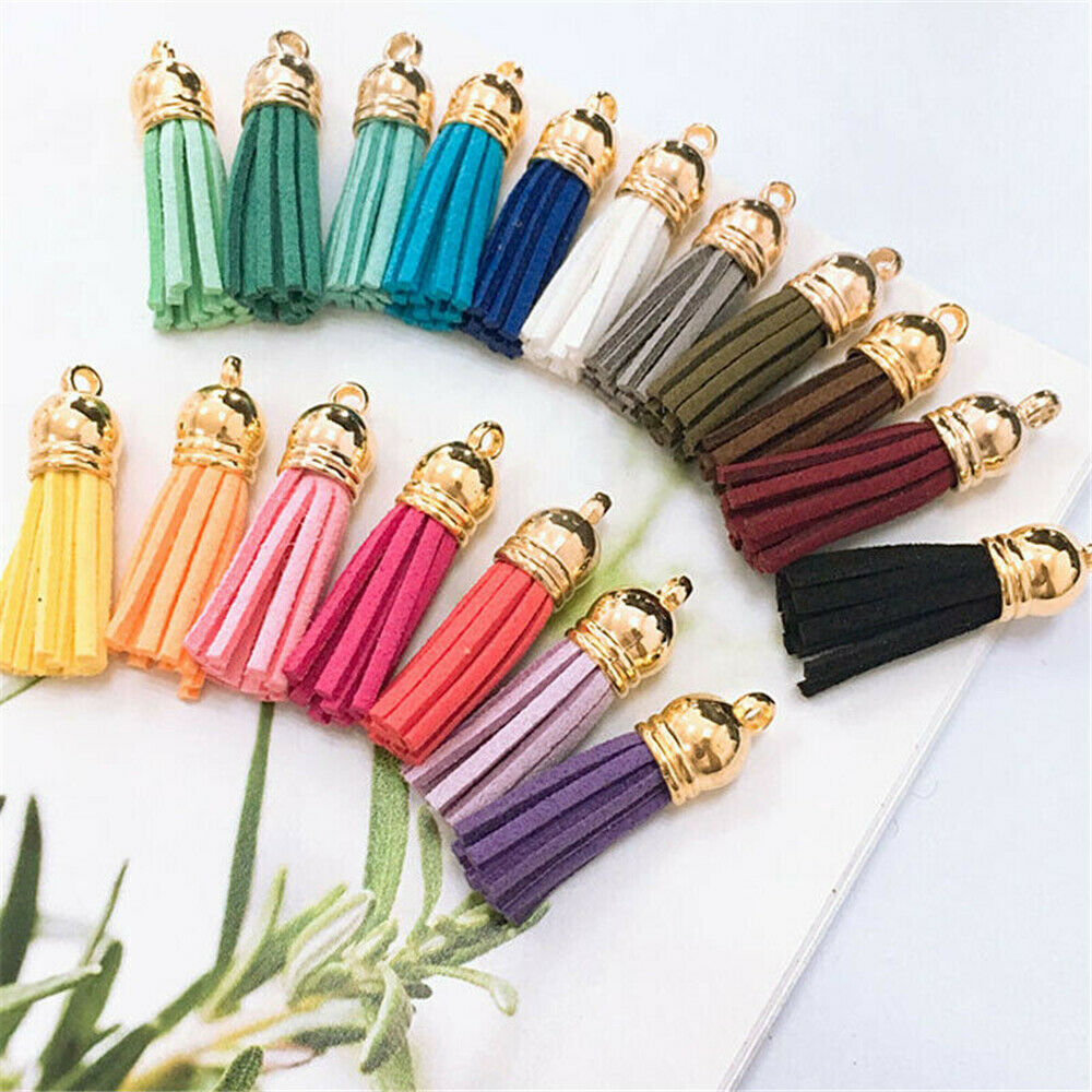 30Pcs Mixed-Color Velvet Tassel For DIY Keychain Pendants Jewelry Making Crafts