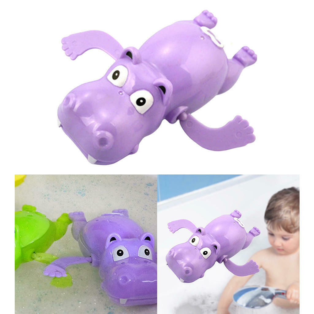Wind-up Hippo Swimming Dabbling Bath Toys Bag Filler Birthday Gift for Kids