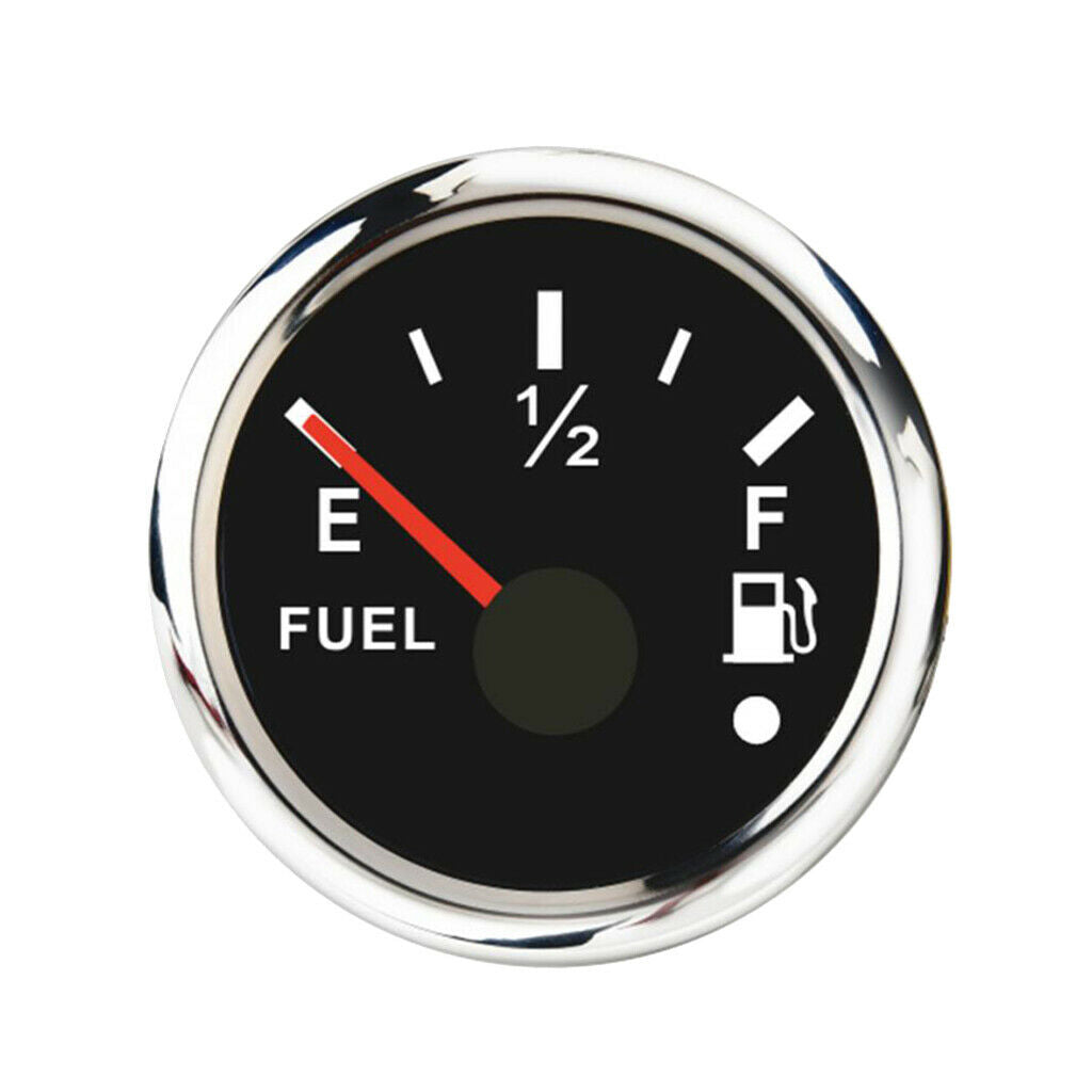 Fuel Level Gauge Meter Boat Yacht Waterproof Protection Black 52mm 2" 9-32V