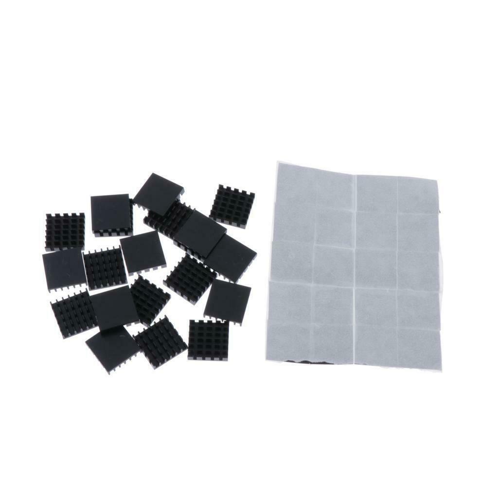 20 Pieces Aluminum Radiators  Sinks 18x18x5mm + Pre-applied Thermal Tape