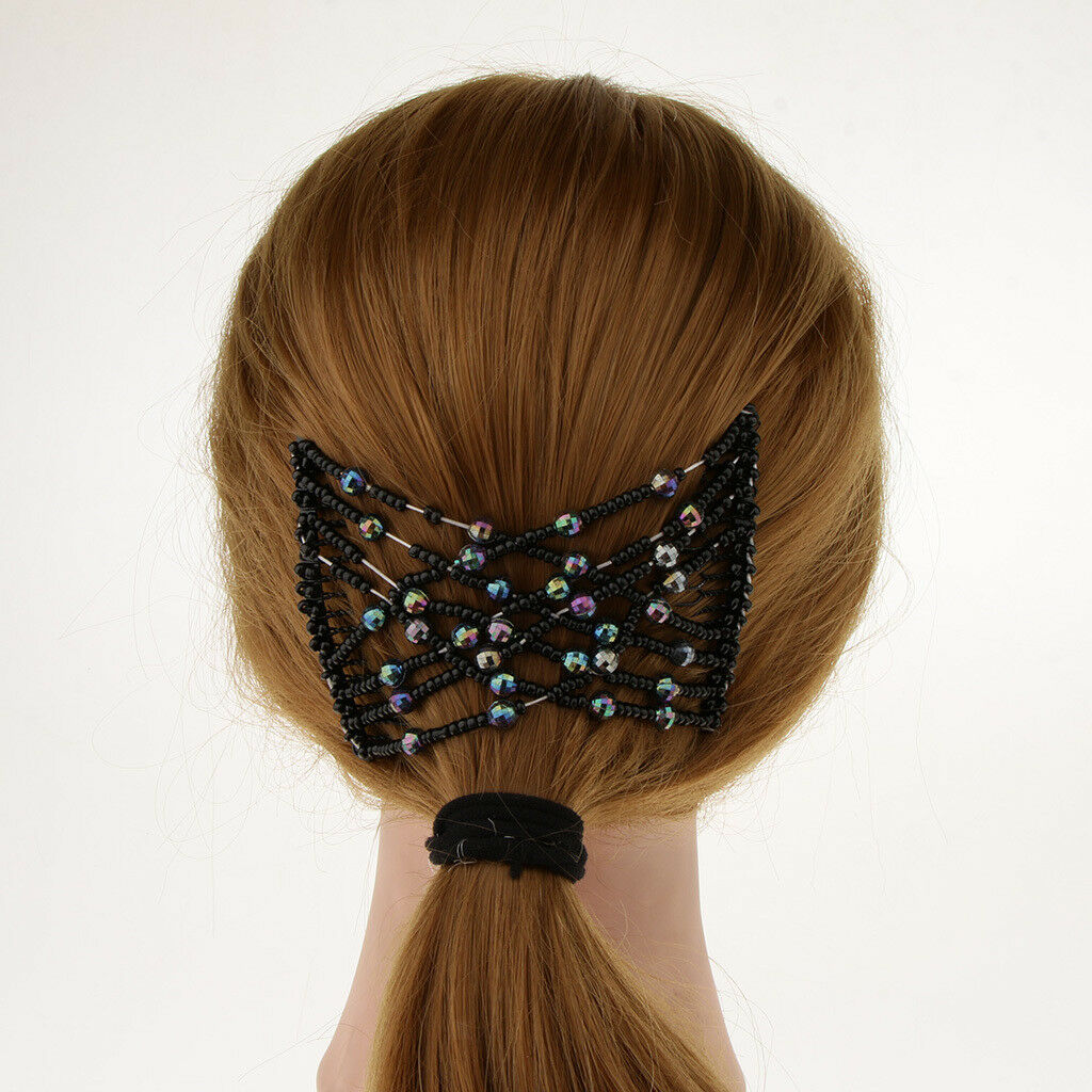 Hair Combs for Hair Bun Maker Accessories Elastic Bead Double Hair Clip Comb