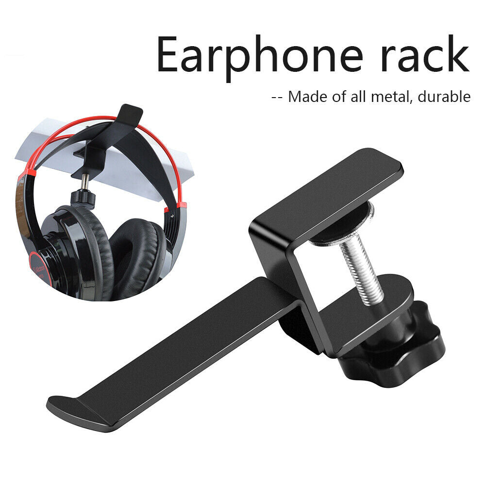 Metal Headphone Clamp Hook Holder Rack Table Gaming Headset Hanger Shelf  @