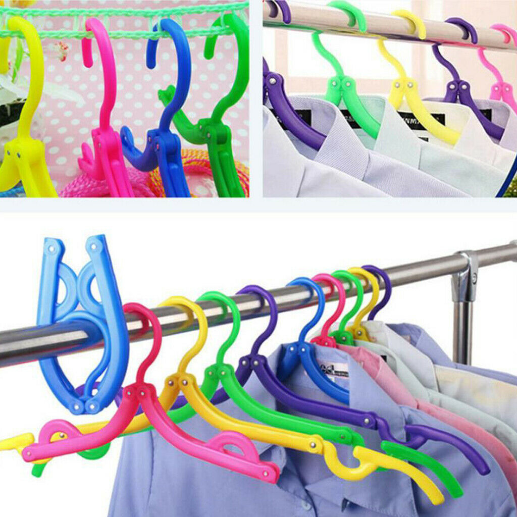 10Pcs Jacket Suit Shirt Folding Plastic Clothing Coat Hanger Portable Travel