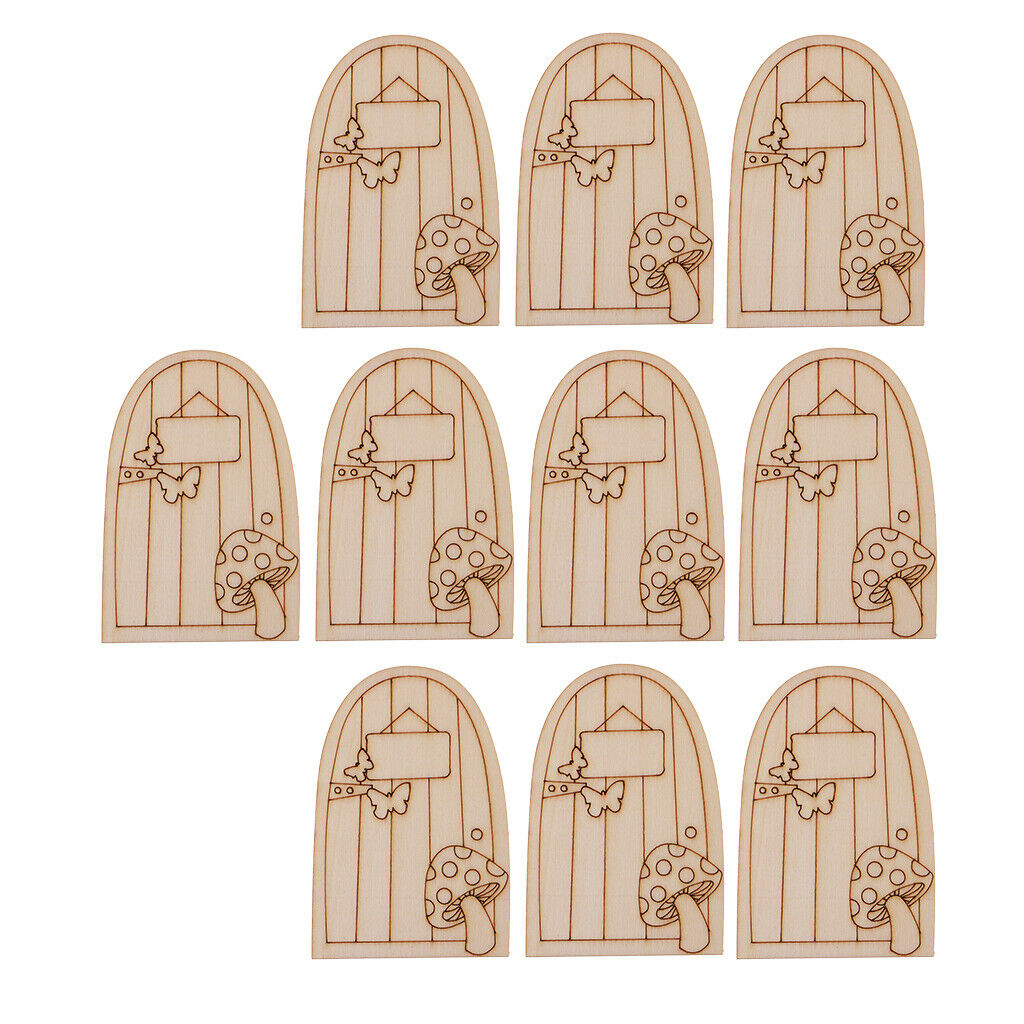 20pcs Magical Fairy Door Garden House Wooden Plaque Mini Sign