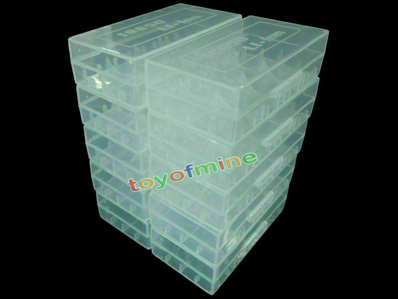 10 x  /16340/CR123A Transparent White Battery Case Holder Storage Box