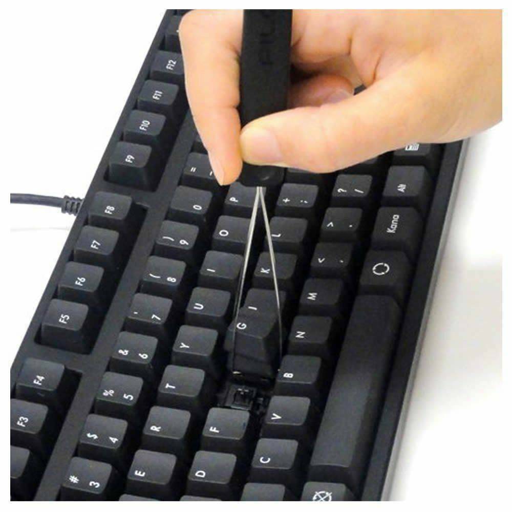Useful Keyboard Keycap Puller Key Hat Remover With Unloading Steel Clean Tool US