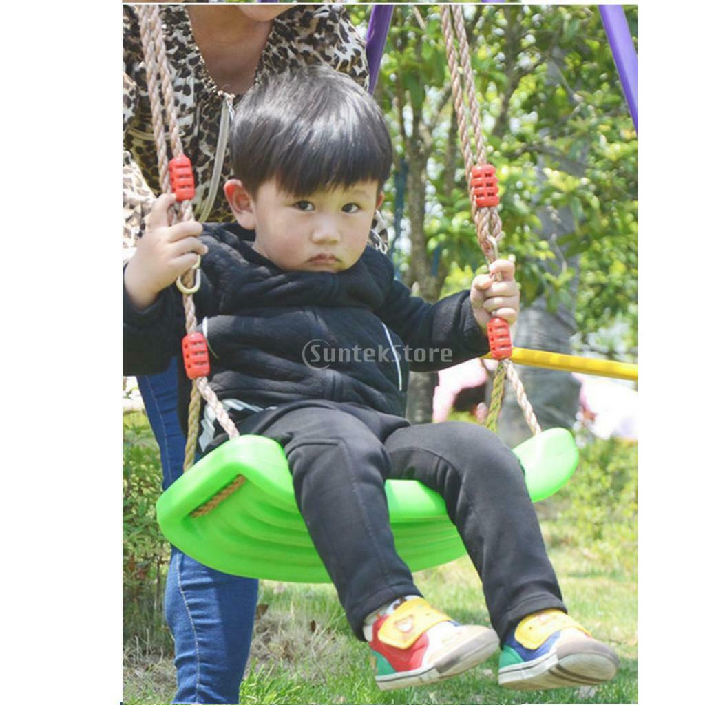Heavy Duty Hard Plastic Swing Seat w/ Rope Set for Kids Outdoor Play Orange