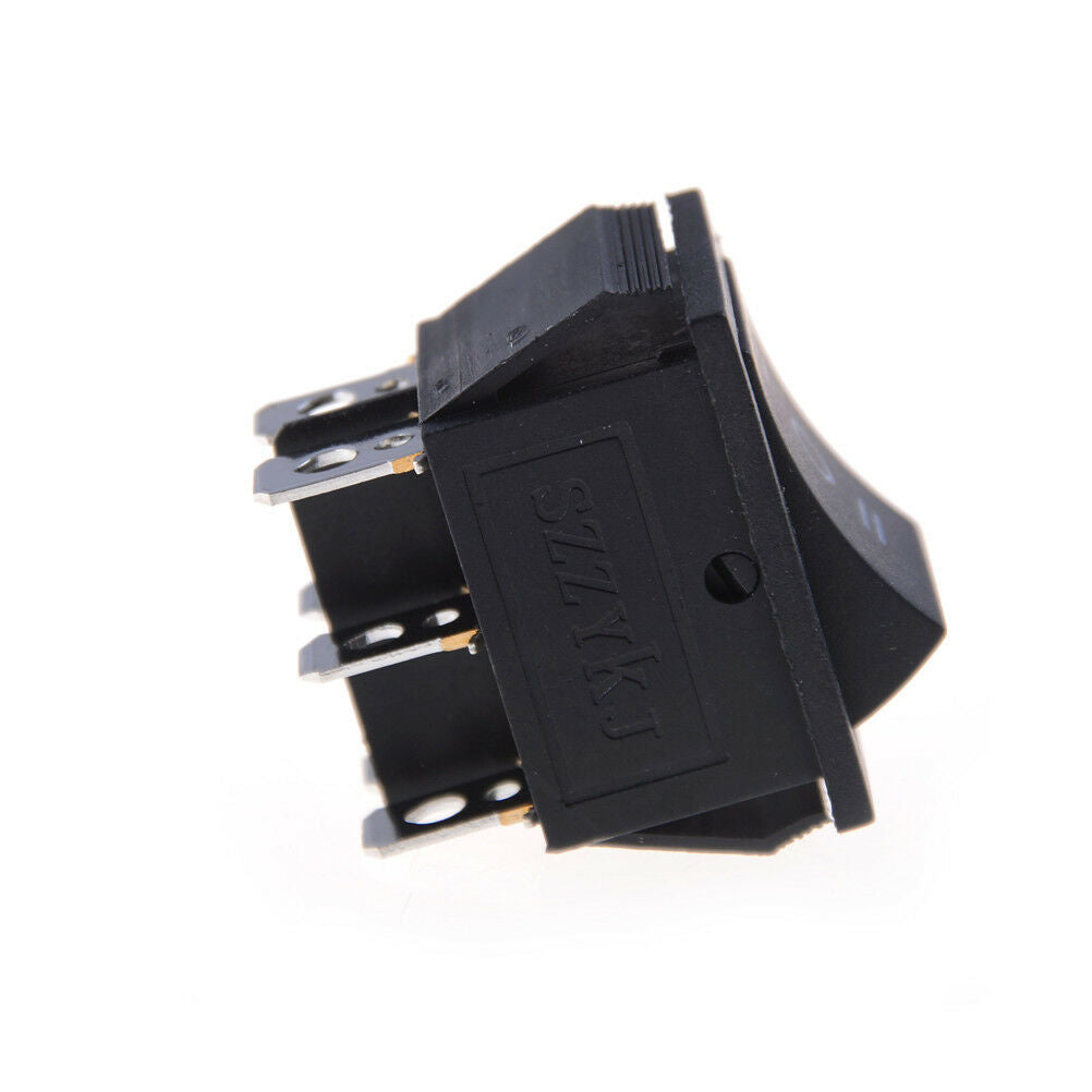 2PCS KCD4 Rocker Switch Black DPDT ON/OFF/ON 6 PIN 16A/250VAC 20A/125VA_.l8