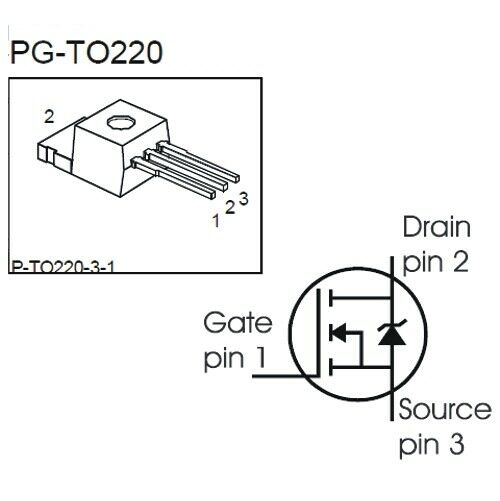 [5pcs] SPP07N60S5 N-FET 600V 7A 80W TO220