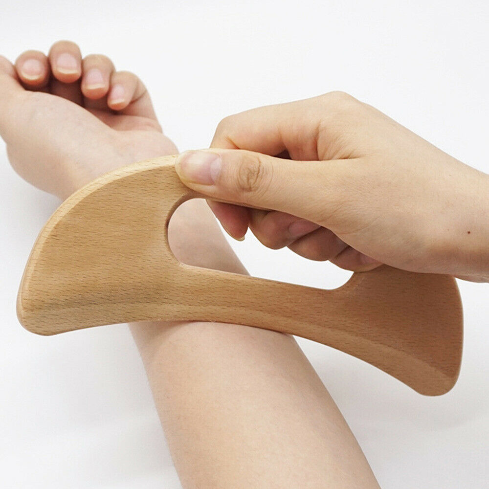1PC Wooden Scraping Board Lymph Meridian Massage Face Neck Back Massagers Tool