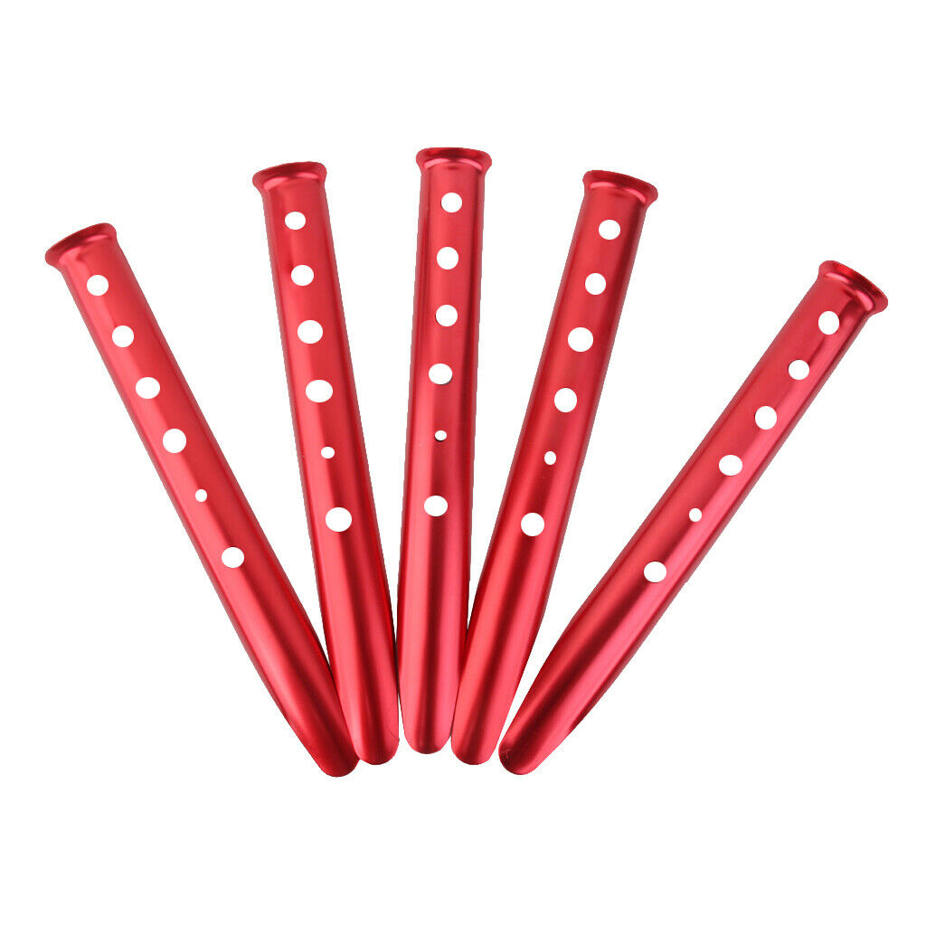 5pcs aluminum pegs tent nails tent pegs for outdoor camping red 31cm