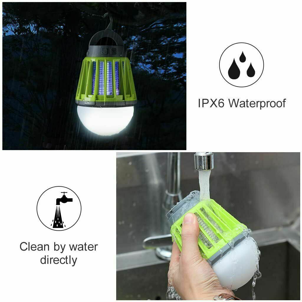 Bug Zapper Light Bulb Mosquito Insect Killer Lantern Outdoor Waterproof LED Lamp