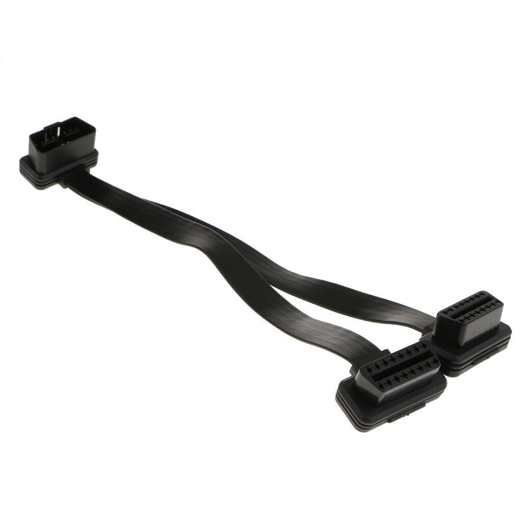 Car ODB II ODB2 Male To Dual Female Power Supply Diagnostic Cable Adapter