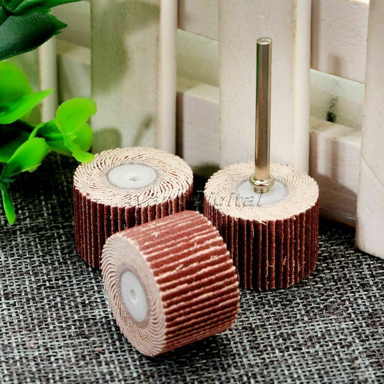 Rotary Tool 20mm Buffing Grinding 240Grit Sandpaper Flap Wheel Head & Mandrel