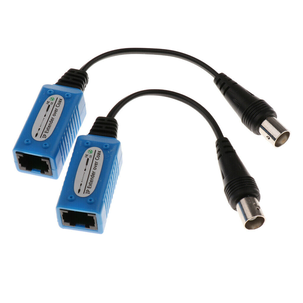 1 Pair CCTV BNC IP Extender Over Coax Balun Transceiver to CAT5e 6 1-CH RJ45 .