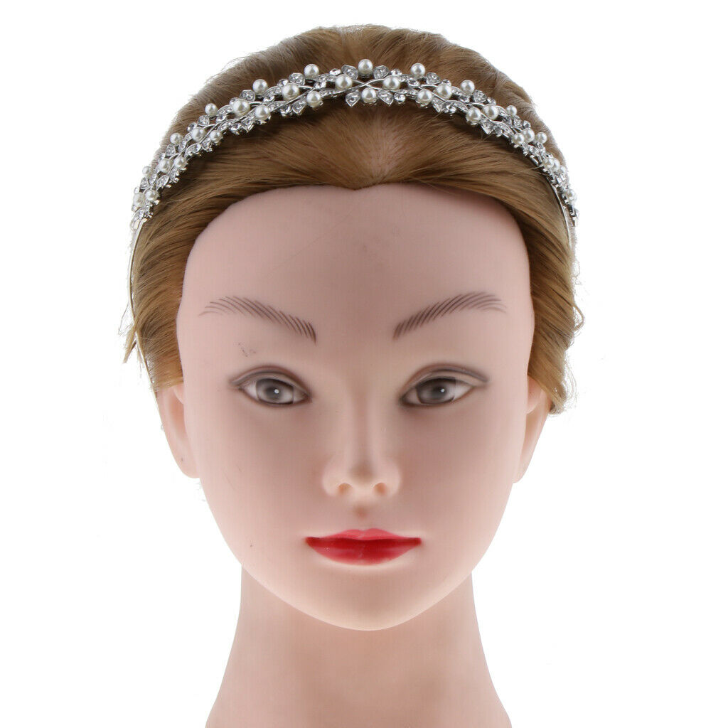 Wedding women crystal bridal flower leaves crown headband tiara