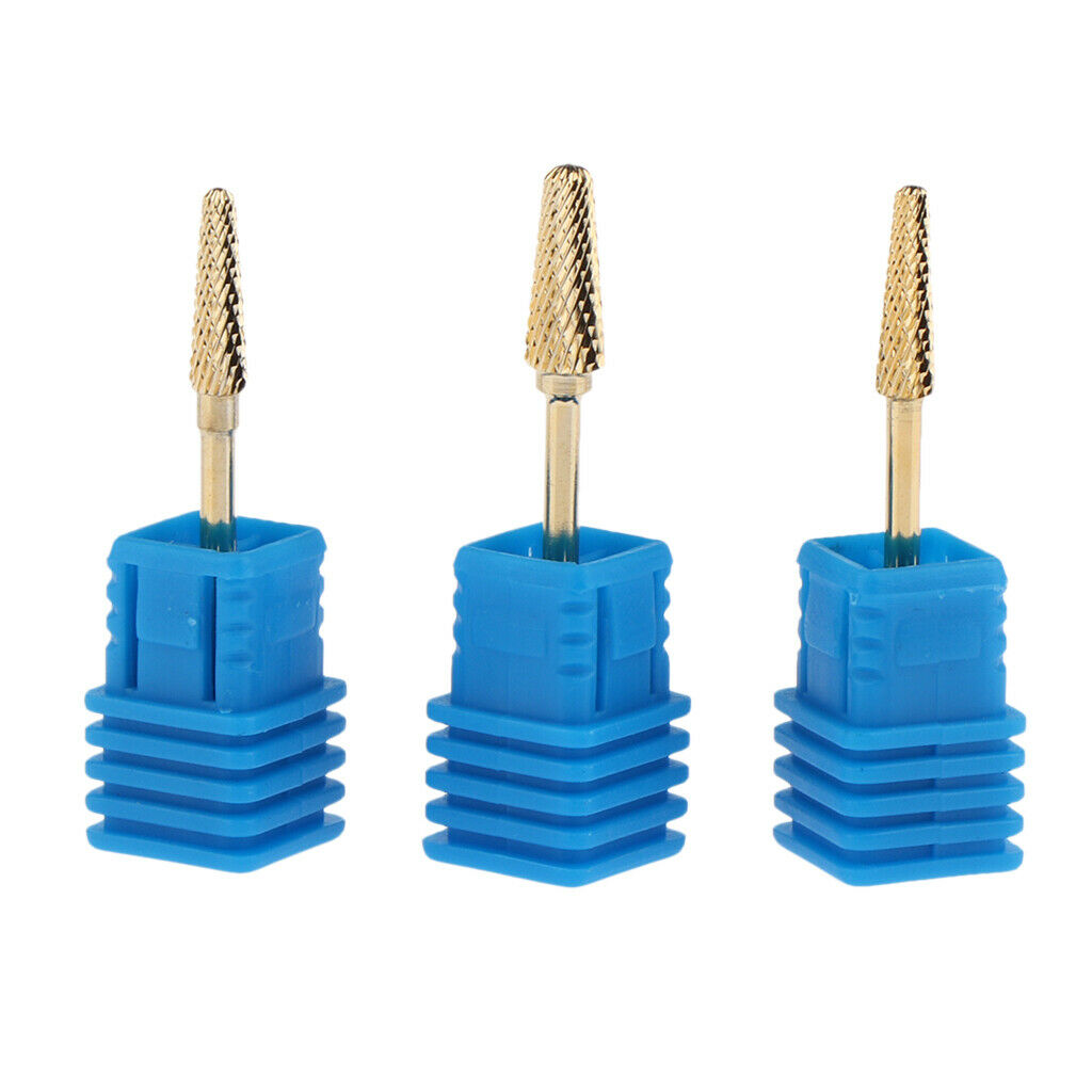 3Pcs Carbide Nail Drill Bits, Less Dust Cuticle Cleaning And Acrylic Gel