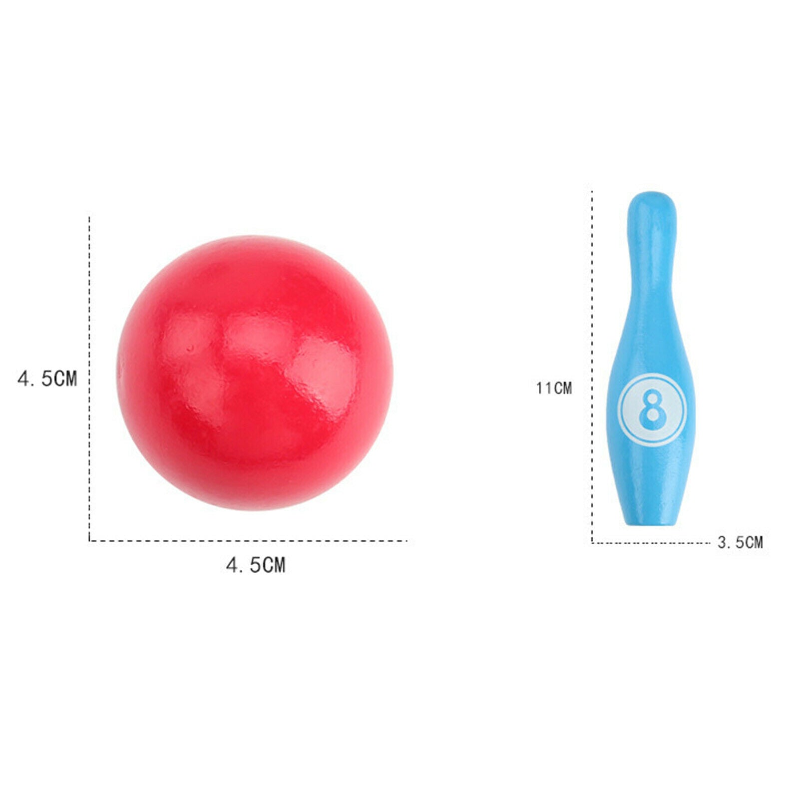 Wooden Bowling Set Develop Indoor Outdoor Sports Motor Skill Activity Toys