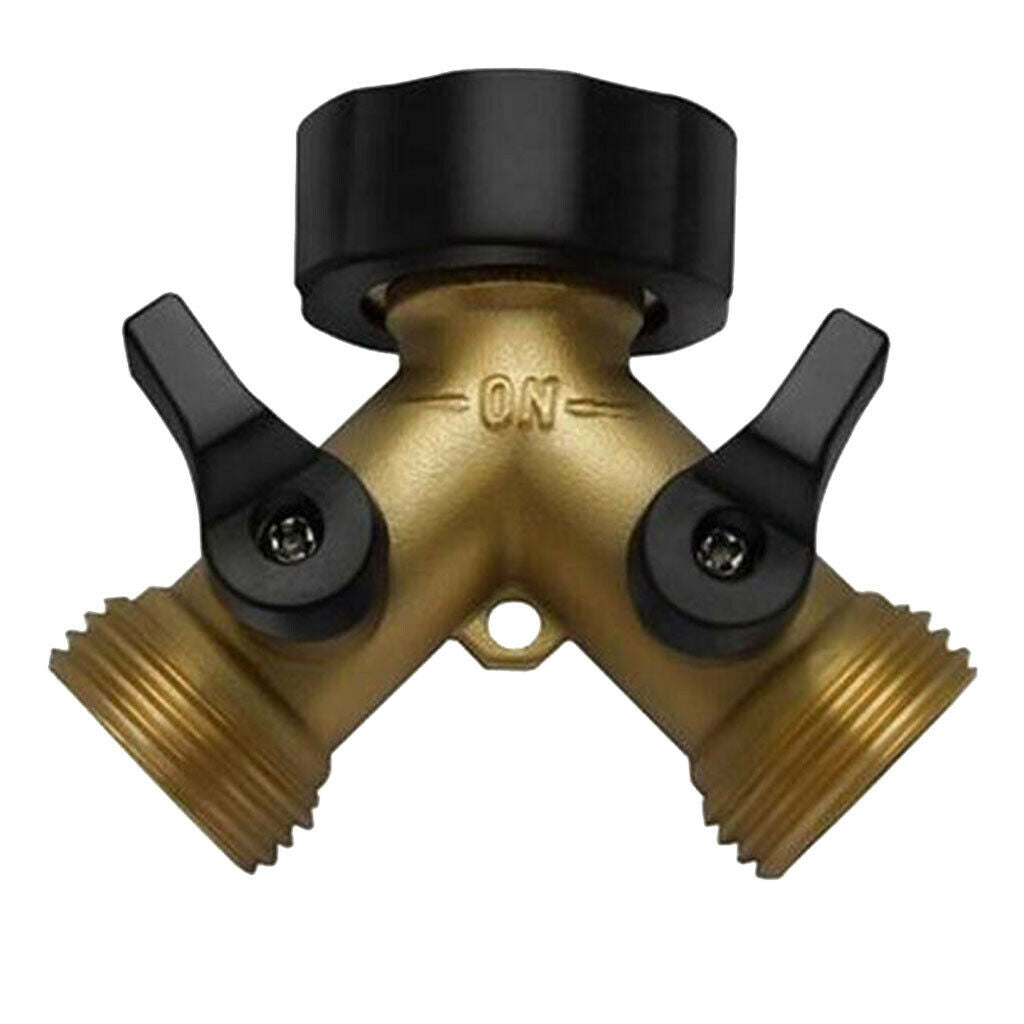 Watering Equipment 3/4 Inch Heavy Duty Brass Garden Hose Splitter Y Valve 2 Way