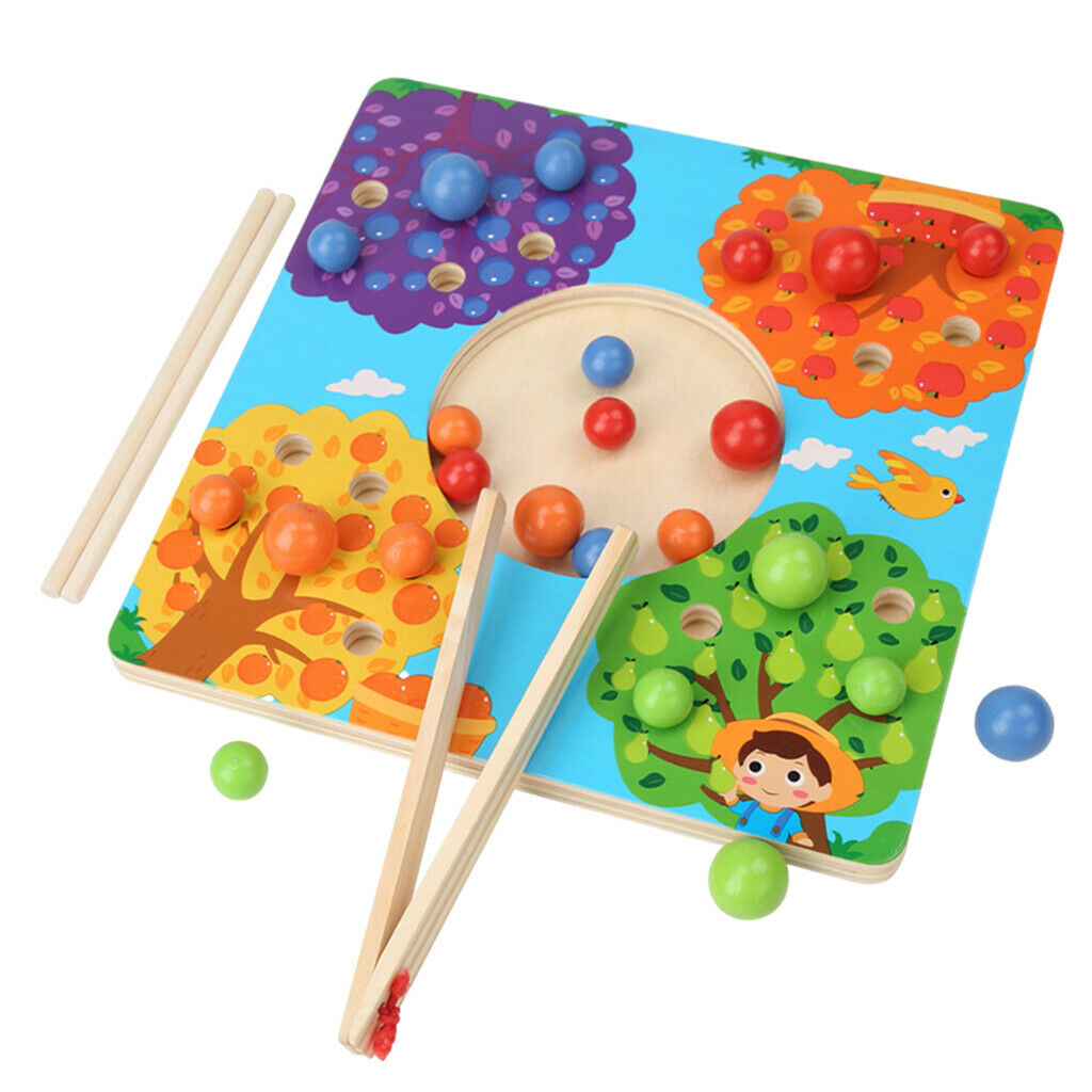 Preschool Wooden Clamp Beads Game Training Educational Cultivate Patience