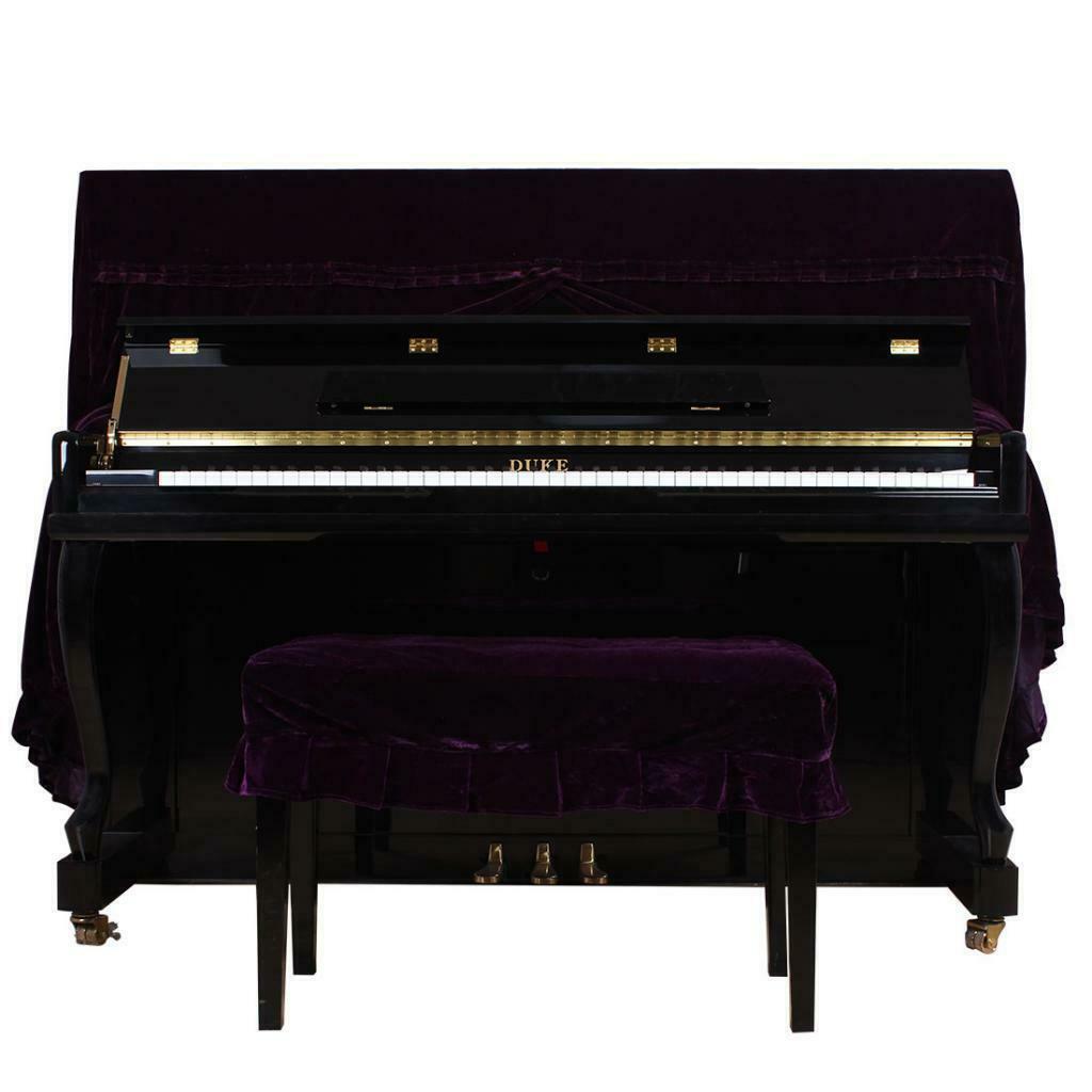 Pleuche Piano Stool Chair Bench Cover for Piano Dual Seat Purple