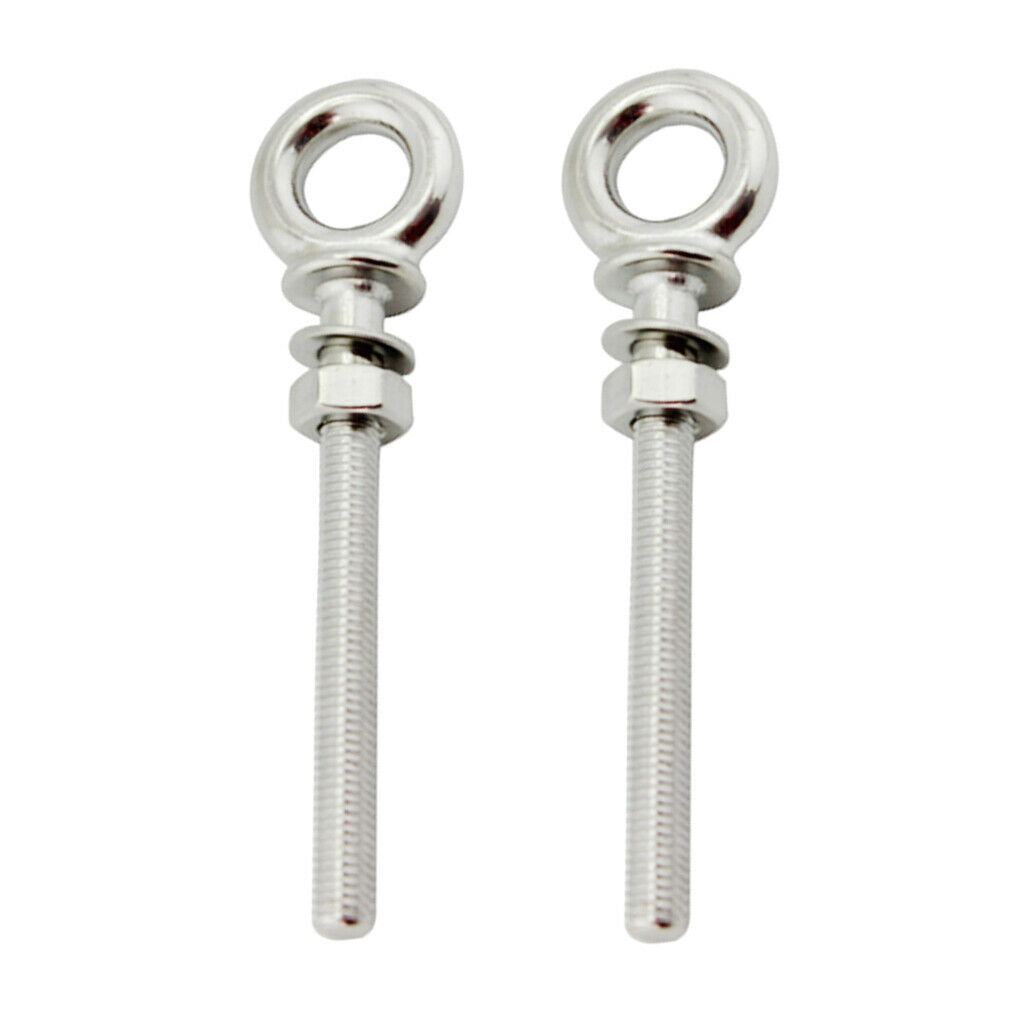 2 Pieces Stainless Steel Shank Eye  M6 & M8 With Washer And Nut